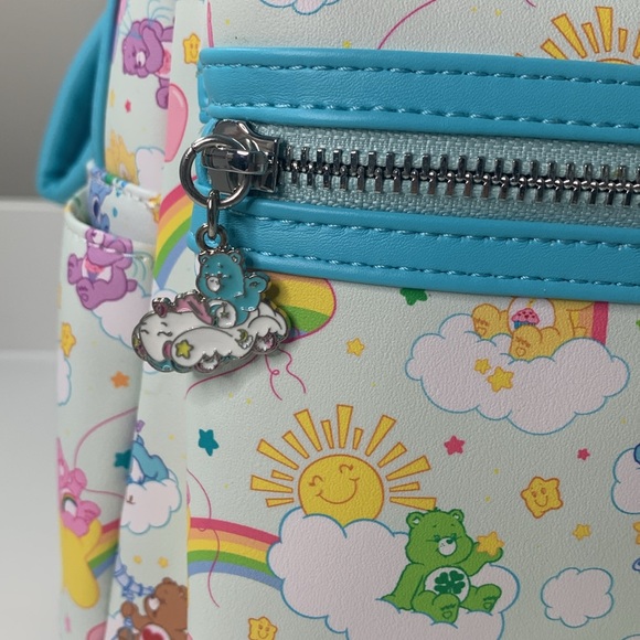 LOUNGEFLY EXCLUSIVE 40th CARE BEARS NWT RAINBOW MINI BACKPACK - Picture 4 of 11